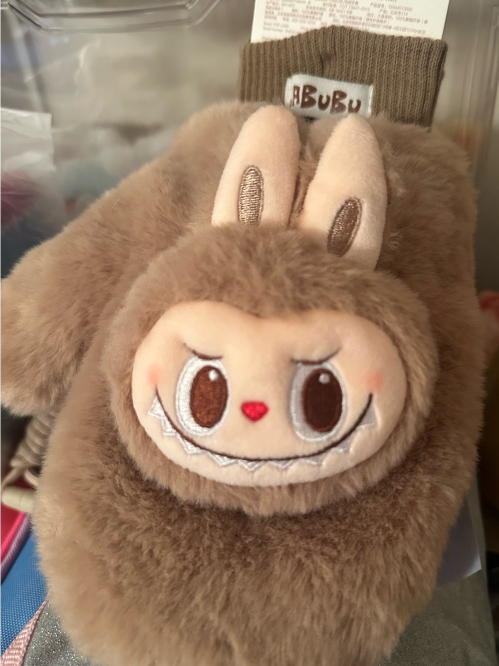 Warm Fluffy Holiday Series LABUBU Plush Gloves
